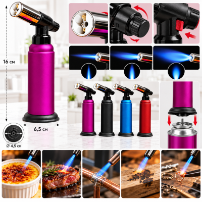 Газовая горелка с пьезоподжигом BUTANE TORCH BS-850 для фламбировки, пайки, карамелизации. №0