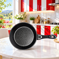 Сковородка глубокая Benson BN-477 Ø22×6 см с антипригарным мраморным покрытием для ежедневного приготовления блюд