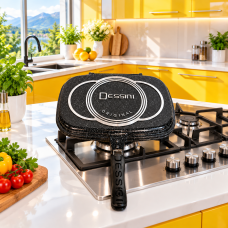 Сковородка-гриль двусторонняя Benson BN-555 черная с антипригарным покрытием для приготовления блюд