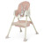 Дитячий стільчик для годування M 4136-2 PINK, складний, екошкіра, 5-точкові ремені безпеки