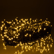 Гірлянда Нитка вулична 500 LED 50 м від мережі чорна нитка жовтий колір 