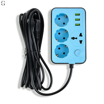 Сетевой фильтр Удлинитель с USB Тк-4 (4×220В+3×USB, Черный 5m №0