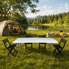 Кемпінговий комплект Travel Table Set — складний стіл HDPE 180 см та 4 туристичних крісел