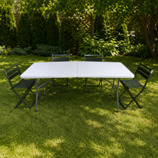 Кемпінговий комплект Travel Table Set — складний стіл HDPE 180 см та 4 туристичних крісел