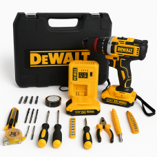 Шуруповерт ударный DeWALT 21V + 2 АКБ 2Ah + Металлический патрон