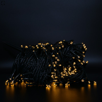 LED гірлянда сонячна 50м 500 діодів, вулична, теплий білий, силікон №1