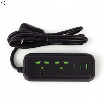 Сетевой фильтр Удлинитель USB Т-56 (2×220В+2×USB+1×Type-C),2m №2
