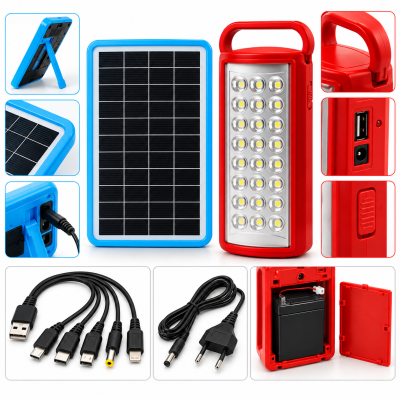 Автономный LED-фонарь Almina с солнечной панелью 8Вт, PowerBank, аккумулятор 6V 4Ah №0