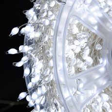 Светодиодная Роса Мишура гирлянда LUX "High-Brightness" 50 м/1500 диодов, IP65, с пультом