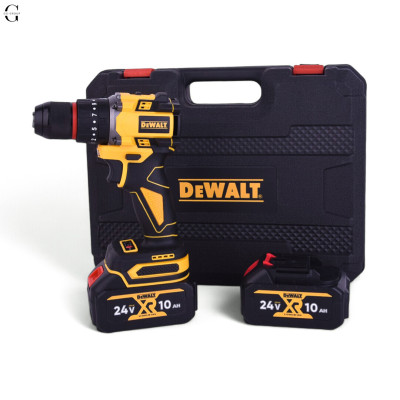 Шуруповерт DeWALT 24V Бесщеточный + 2 АКБ 10Ah + Металлический патрон + Набор инструментов №0
