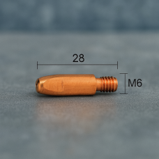 Наконечник токозъемный М6×28 медный, для сварочной проволоки 0,8 мм MIG/MAG