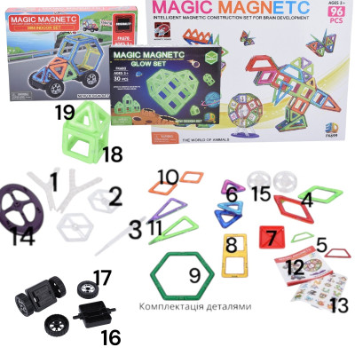 Магнітний конструктор Magical Magnet деталей 162 №4