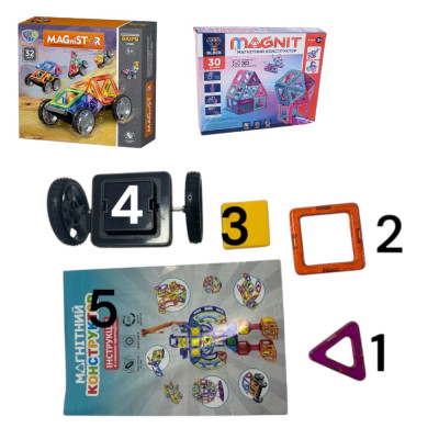 Конструктор  магнітний, 62 деталі  Magnit/Magical/LIMO TOY №3