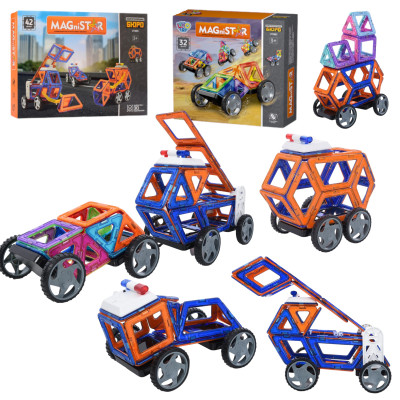 Магнітний конструктор Magical Magnet 74 деталі траспорт  Magnit/Magical/LIMO TOY №0