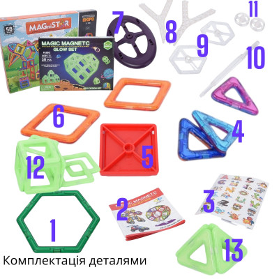 Магнітний конструктор Magical Magnet деталей 88 №3