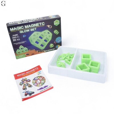Магнітний конструктор Magical Magnet деталей 30 світяться в темряві  №2