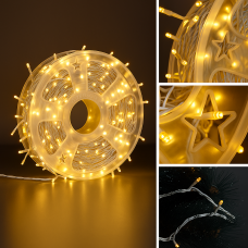 Гірлянда LED 50м 500 LED жовта, з контролером, кожен 100-й діод білий
