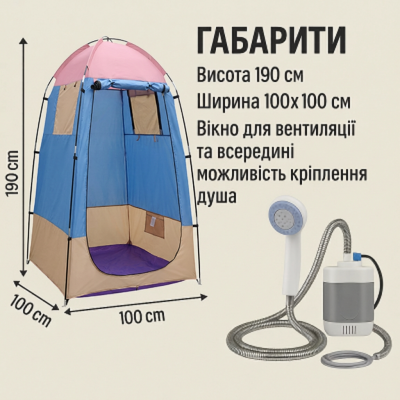 Мобильная душевая система с насосом – идеальна для строительства, дачи и кемпинга. №1