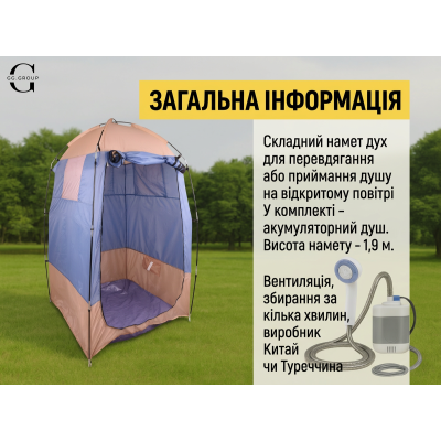 Мобильная душевая система с насосом – идеальна для строительства, дачи и кемпинга. №0