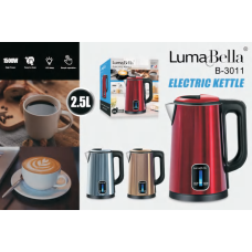 Электрический чайник LumaBella B-3011 2.5 л, 1500 Вт, нержавеющая сталь, защита от перегрева.