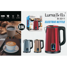 Електричний чайник LumaBella B-3011 2.5 л, 1500 Вт, нержавіюча сталь, підтримка температури, захист від перегріву