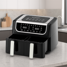 Аерофритюрниця LumaBella LB-60015, 5.5 л+5.5 л, 3000 Вт, антипригарне покриття, таймер, регулювання температури