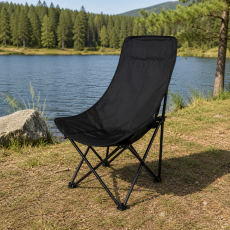 Сложное туристическое кресло-паук Compact Outdoor Chair 100 кг с черным чехлом.