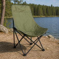 Сложное туристическое кресло-паук Compact Outdoor Chair 100 кг с черным чехлом.