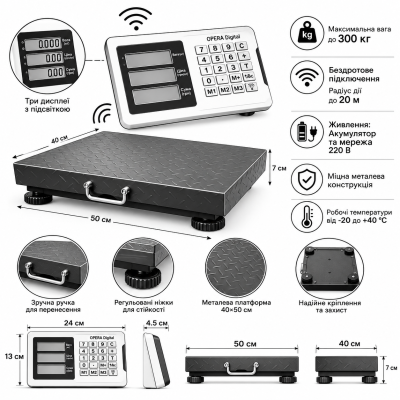 Весы беспроводные товарные ACS OPERA OP300 WiFi №0