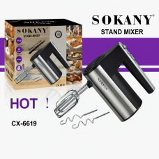 Ручной миксер Sokany CX-6619, 300 Вт, 5 скоростей, венчики и крюки для теста, кухонный блендер