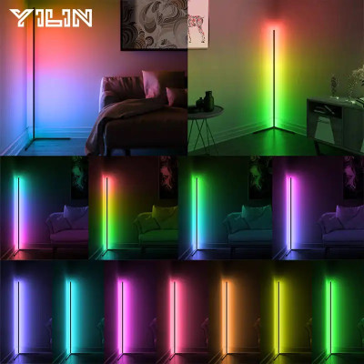 Напольная угловая лампа торшер RGB с пультом управления. 140 см №1