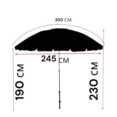 Профессиональный торговый зонтик Monsen Standard Plus Umbrella 3 м (Турция) №0