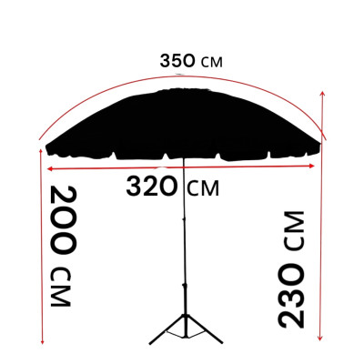 Monsen Premium+ Pro Umbrella – топовый профессиональный торговый зонт из Турции 16 спиц  №0