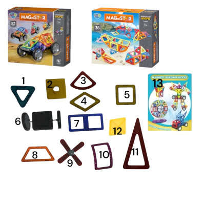 Магнітний конструктор 68 деталій траснпорт  Magnit/Magical/LIMO TOY №4