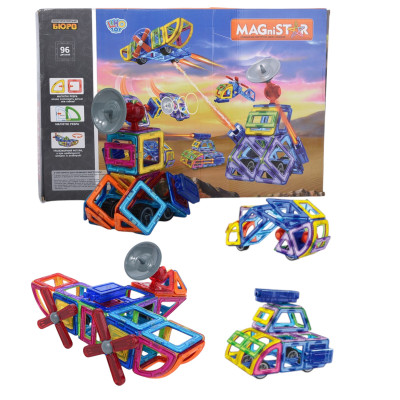 Конструктор LT5001 магнітний, транспорт, 96 деталей Magnit/Magical/LIMO TOY №0