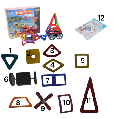 Магнітний конструктор на 36 деталій тільки магнітні Magnit/Magical/LIMO TOY №3