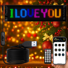 Гибкая LED-вывеска 19×89 см для рекламы, авто и интерьера, управление Bluetooth