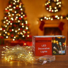 Гирлянда LED C61479-60 10.3м желтый свет, 8 режимов, силикон, питание USB/AA