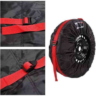 Комплект чехлов для колес Red "L" 4 шт, для шин R18-R20, водонепроницаемые, с ручками №2