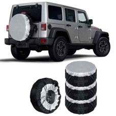 3333 Комплект чехлов для колес Silver "S" 4 шт, для шин R13-R18, водонепроницаемый, с ручками