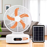 Вентилятор аккумуляторный 12″ EP-312 с солнечной панелью, Bluetooth, FM-радио и LED-подсветкой.