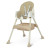 Стільчик для годування M 4136-2 Beige, складання, екошкіра, 5-точкові ремні, столик, кошик