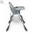 Стільчик для годування BAMBI M 5722 Gray, регульований, знімний столик, 5-точковий ремень, колеса, екошкіра