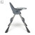 Стільчик для годування BAMBI M 5722 Gray, регульований, знімний столик, 5-точковий ремень, колеса, екошкіра