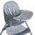 Стільчик для годування BAMBI M 5722 Gray, регульований, знімний столик, 5-точковий ремень, колеса, екошкіра