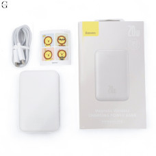 Power Bank Baseus Magnetic Wireless 6000mAh 20W с магнитной беспроводной зарядкой White