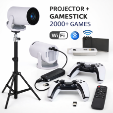 Smart-проектор Android 11, Беспроводная игровая консоль GAME STICK M8 PRO 4K + 2000 игр