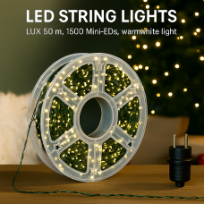 Светодиодная Роса Мишура гирлянда LUX "Mini-LED" 50 м / 1500 диодов, IP44,