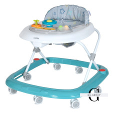 "Дитячі ходунки El Camino Happy Me Sky Blue 1049: регульована висота, знімна панель, світло та музика"