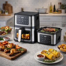 Аерофрітюрниця + Гриль 2в1 DOMOTEC MS-3225 7л 3800W без олії, швидке приготування